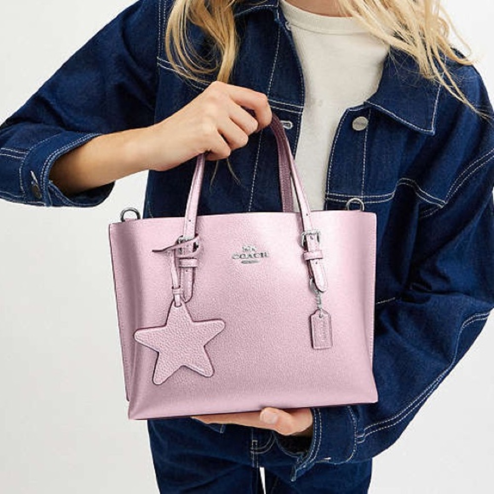 COACH Metallic Pink Mollie Tote Bag 25 - Picture 6 of 8